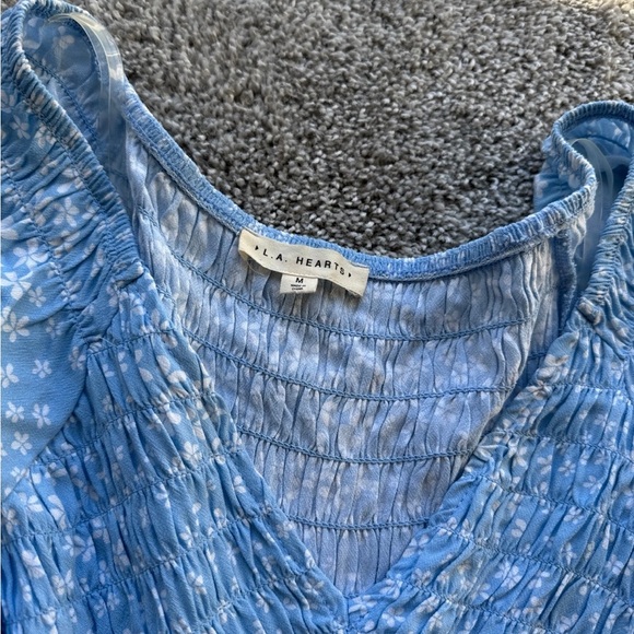 Pacsun Light Blue Floral Blouse - Picture 3 of 9